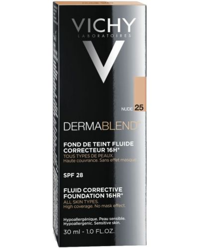 Vichy Dermablend Коригиращ фон дьо тен флуид, №25 Nude, SPF35, 30 ml - 2