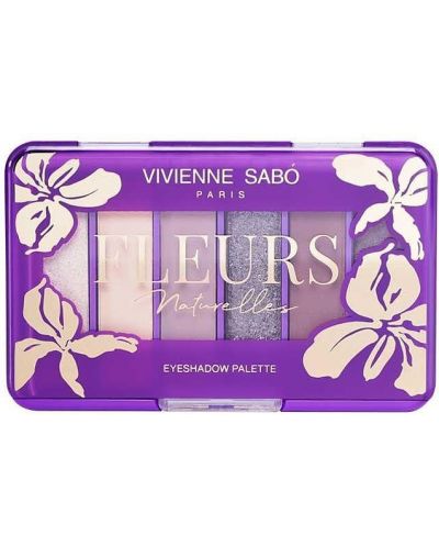 Vivienne Sabó Палитра сенки за очи Fleurs naturelles, 03 Iris, 6 цвята, 5 g - 2
