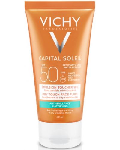 Vichy Capital Soleil Матиращ флуид за лице Dry Touch, SPF50, 50 ml - 1