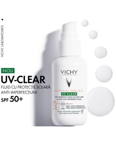 Vichy Capital Soleil Слънцезащитен флуид за лице UV-Clear, SPF50+, 40 ml - 8