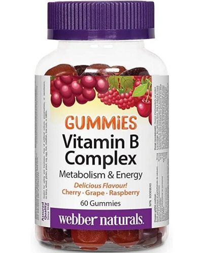 Vitamin B Complex Gummies, 60 таблетки, Webber Naturals - 1