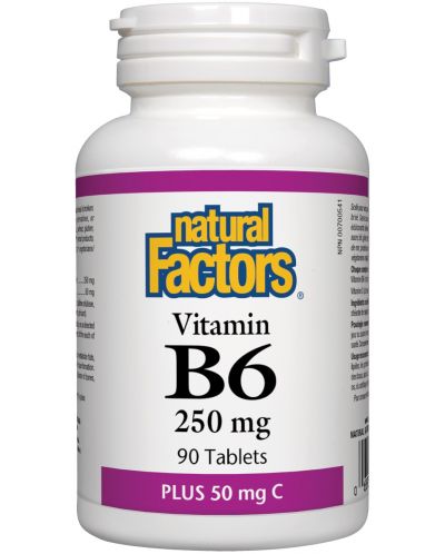Vitamin B6 + Vitamin C, 90 таблетки, Natural Factors - 1