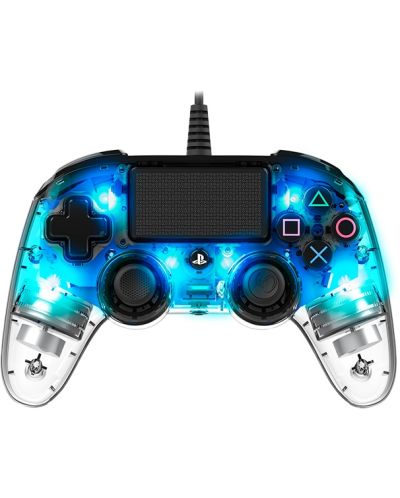 Контролер Nacon за PS4 - Wired Illuminated, crystal blue - 1