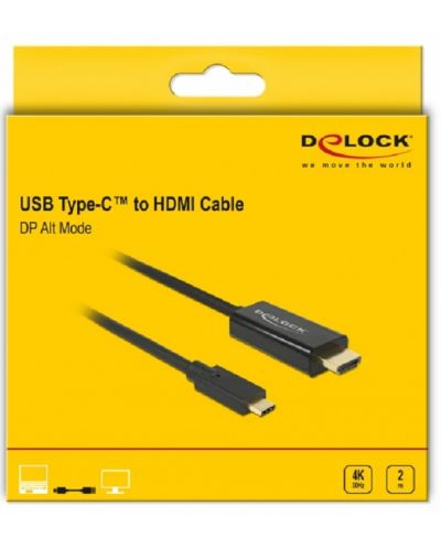 Видео кабел Delock - 85259, USB-C/HDMI, 2 m, черен - 3