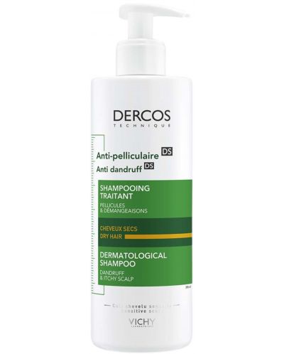 Vichy Dercos Шампоан против пърхот за суха коса Anti-dandruff DS, 390 ml - 1