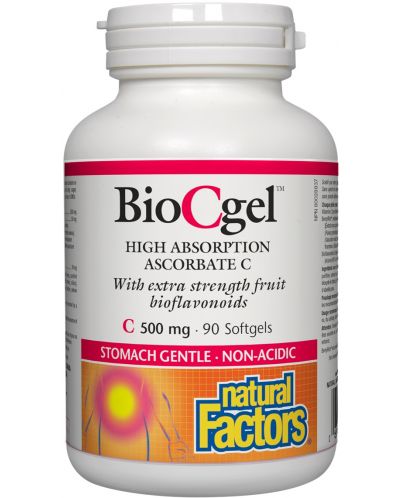 Vitamin C BioCgel, 500 mg, 90 капсули, Natural Factors - 1