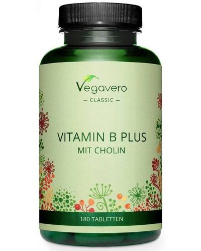 Vitamin B Plus Mit Cholin, 180 таблетки, Vegavero - 1