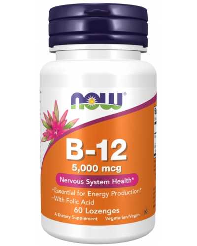 Vitamin B-12, 5000 mcg, 60 таблетки, Now - 1