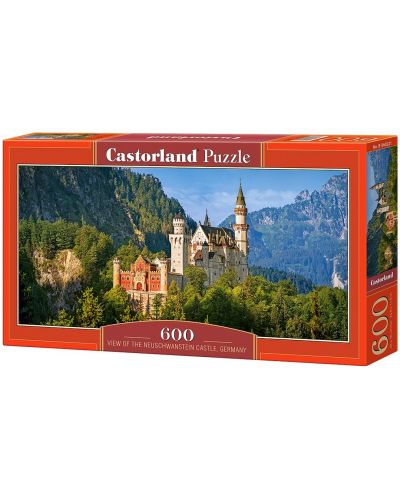 Панорамен пъзел Castorland от 600 части - Гледка към замъка Нойшванщайн, Германия - 1