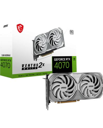 Видеокарта MSI - GeForce RTX 4070 SUPER VENTUS 2X WHITE OC, 12GB, GDDR6X - 1