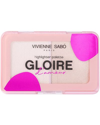 Vivienne Sabó Дуо хайлайтър Gloire d'Amour, 01 Tour Eiffel Soft Rose, 6 g - 1