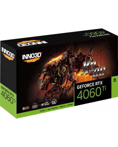 Видеокарта Inno3D - GeForce RTX 4060 Ti X3 OC, 8GB, GDDR6 - 3