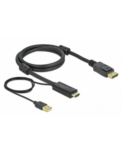 Видео кабел Delock - 85963, HDMI/USB-A/DisplayPort, 1 m, черен - 1