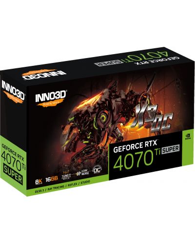 Видеокарта Inno3D - GeForce RTX 4070 Ti Super X3 OC, 16GB, GDDR6X - 3
