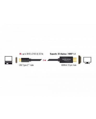 Видео кабел Delock - 85259, USB-C/HDMI, 2 m, черен - 2