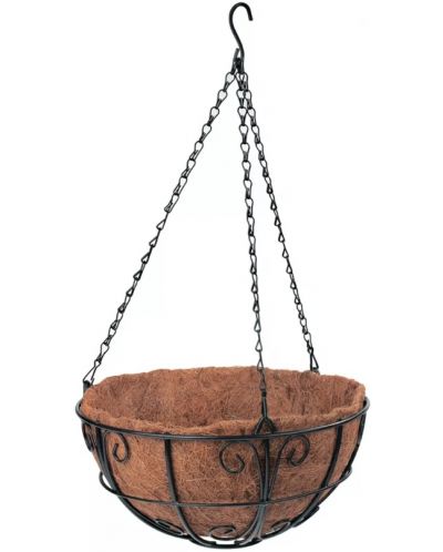 Висяща кашпа с декорации Palisad - 690108, 30 cm, с кокосова кошница - 1