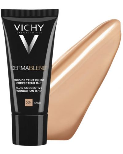 Vichy Dermablend Коригиращ фон дьо тен флуид, №35 Sand, SPF 35, 30 ml - 3