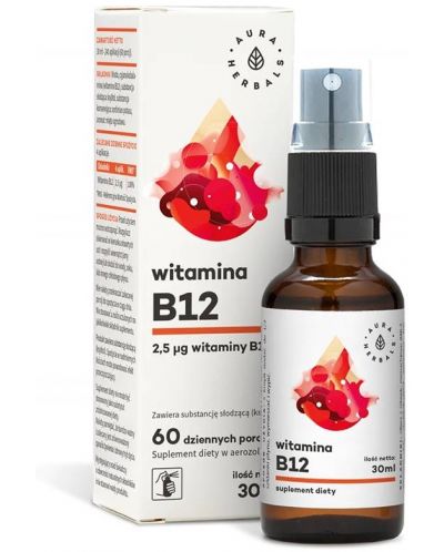 Витамин В12 Орален спрей, 30 ml, Aura Herbals - 1