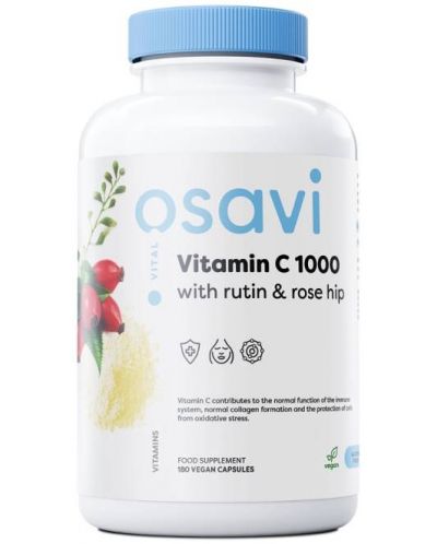 Vitamin C 1000 with Rutin & Rose Hip, 180 капсули, Osavi - 1