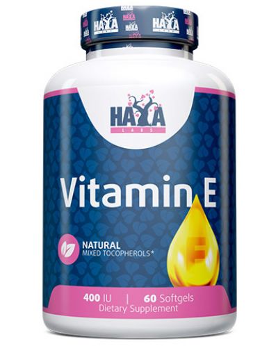 Vitamin E Mixed Tocopherols, 400 IU, 60 капсули, Haya Labs - 1