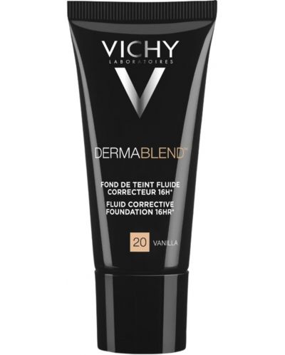 Vichy Dermablend Коригиращ фон дьо тен флуид, №20 Vanilla, SPF 35, 30 ml - 1