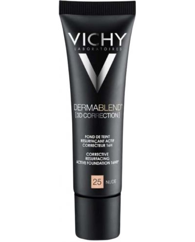 Vichy Dermablend 3D Коригиращ фон дьо тен, №25 Nude, SPF25, 30 ml - 1