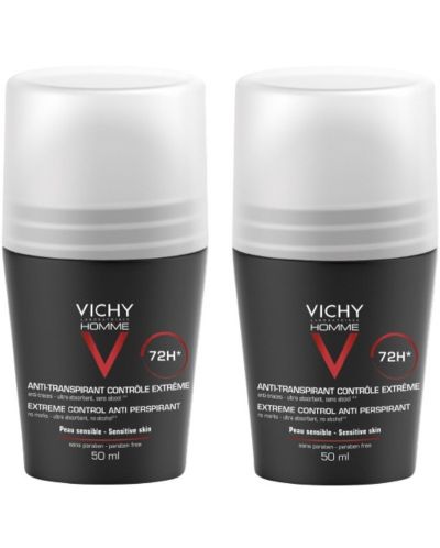 Vichy Homme Комплект - Рол-он дезодорант против изпотяване, 2 x 50 ml - 1