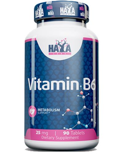 Vitamin B6, 25 mg, 90 таблетки, Haya Labs - 1