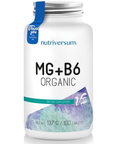 Vita MG + B6 Organic, 100 таблетки, Nutriversum - 1