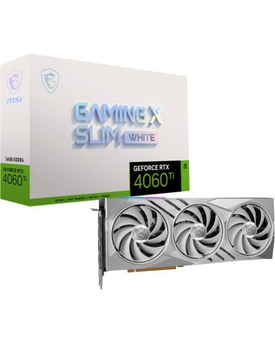 Видеокарта MSI - GeForce RTX 4060 Ti Gaming X Slim White, 16GB, GDDR6 - 1