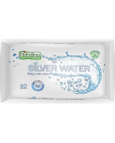 Влажни кърпи Bebelan - Silver Water, 60 броя - 1