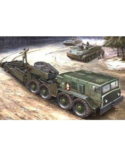 Военен сглобяем модел - Съветска транспортна военна машина МАЗ-537Г /MAZ-537G/, късен вариант + полуремарке ChMZAP-5247G