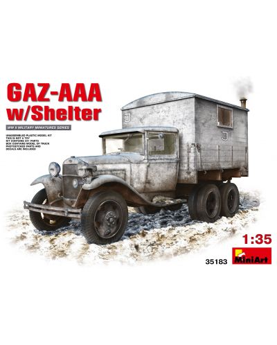 Военен сглобяем модел - Съветски военен автомобил GAZ-AAA с фургон - 1