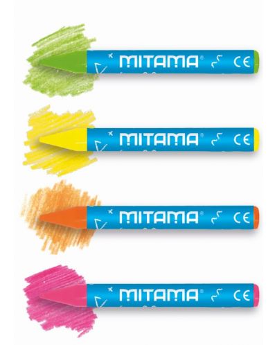 Восъчни пастели Mitama - Измиващи се, 10 + 4 цвята - 2