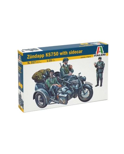 Военен сглобяем модел - Германски мотоциклет с кош ЗЮНДАП КС 750 (ZUNDAPP KS 750)