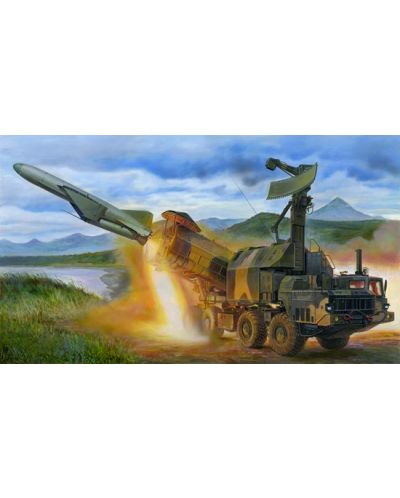 Военен сглобяем модел - Руски мобилен ракетен противокорабен комплекс 4K51 с П-15 (4K51 Rubezh Coastal ASM with P-15)