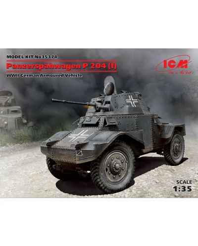 Военен сглобяем модел - Германски брониран автомобил Panzerspаhwagen P 204 (f), WWII - 1