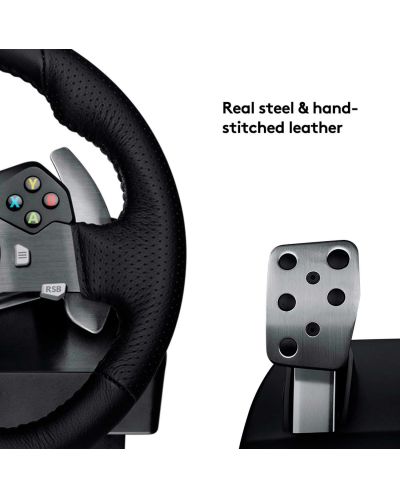 Волан Logitech - G920 Driving Force, Xbox One/PC, черен - 6