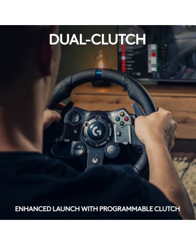 Волан с педали Logitech - G923, Xbox/PC, черен - 5