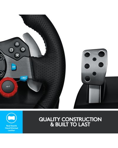 Волан с педали Logitech - G29, черен, PC/PS4/PS5 - 6