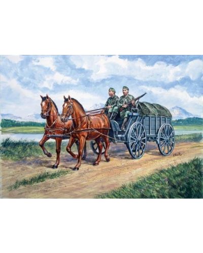 Военен сглобяем модел - Военна кола с конски впряг Hf.2 Schwerer Heeresfeldwagen