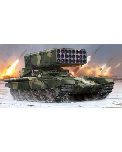 Военен сглобяем модел - Руска тежка огнеметна система, ТОС-1 24 /TOS-1 24/ &quot;Буратино&quot; 220 мм., върху шаси на танк Т-72