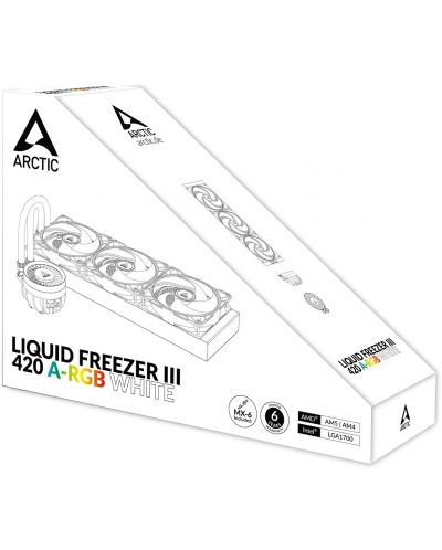Воден охладител Arctic - Liquid Freezer III 420 A-RGB White, 3x140 mm - 6