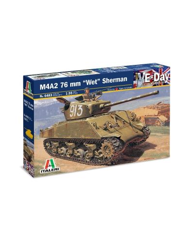 Военен сглобяем модел - Американски танк Шърман М4А2 76 мм &quot;УЕТ&quot; (M4A2 76 mm ''WET'' SHERMAN)