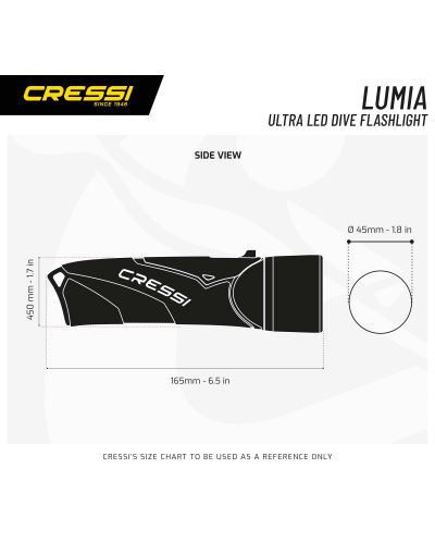 Водолазен фенер Cressi - Lumia + Dive Torch, черен - 5