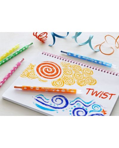 Восъчни пастели Faber-Castell - Twist, 12 цвята - 2