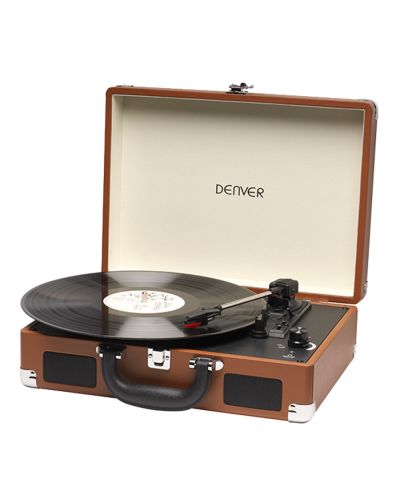Грамофон Denver - VPL-118, автоматичен, кафяв