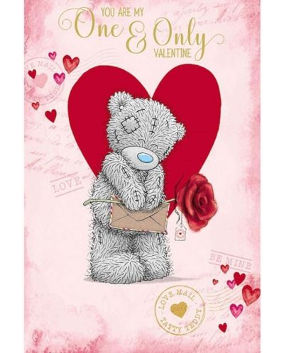 Картичка за Свети Валентин Me To You - Bear With Letter and Rose - 1
