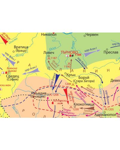 Второ българско царство (1185-1396) - стенна карта - 2