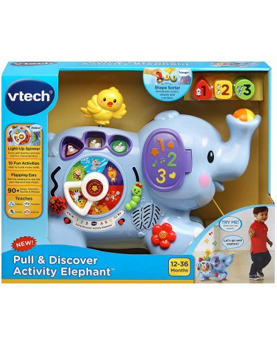 Образователна играчка Vtech - Слонче, за дърпане - 4
